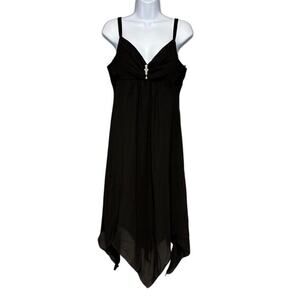 Onyx‎ Nite Little Black Dress Y2K Babydoll Sheer Witchy Whimisgoth LBD Sz 12
